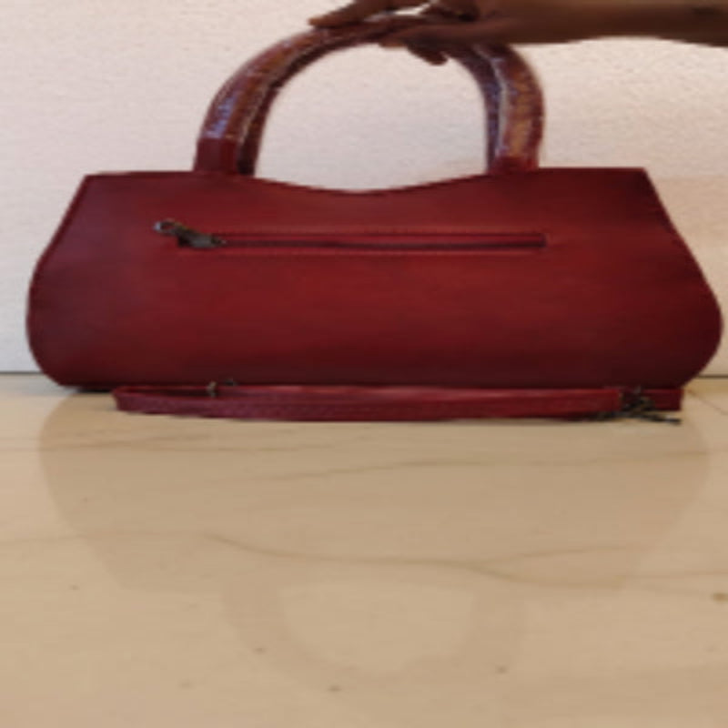 Maroon Quilted Tote Handbag