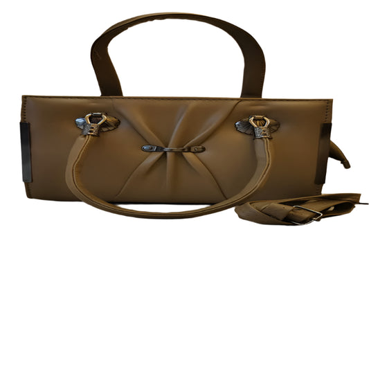 OLIVE GREEN  FAUX LEATHER HANDBAG