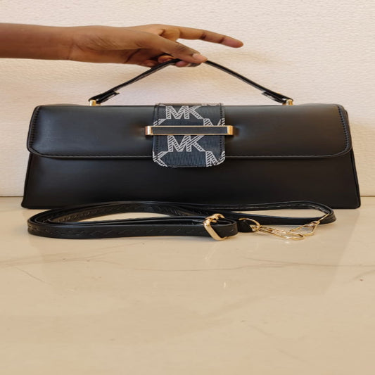LUXURY  BLACK  TOP HANDLE HANDBAG