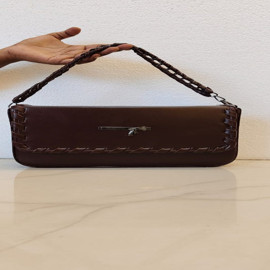 ELEGANT  BROWN BAGUETTE SHOULDER  BAG