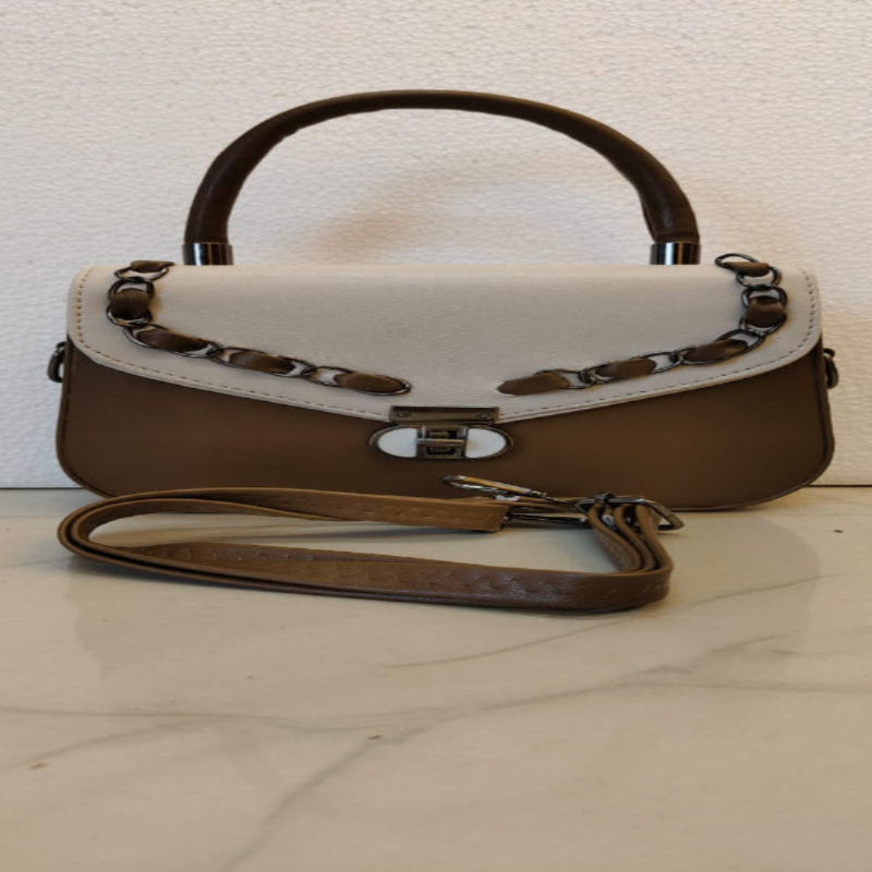 Elegant Faux Handbag With Chain Detail