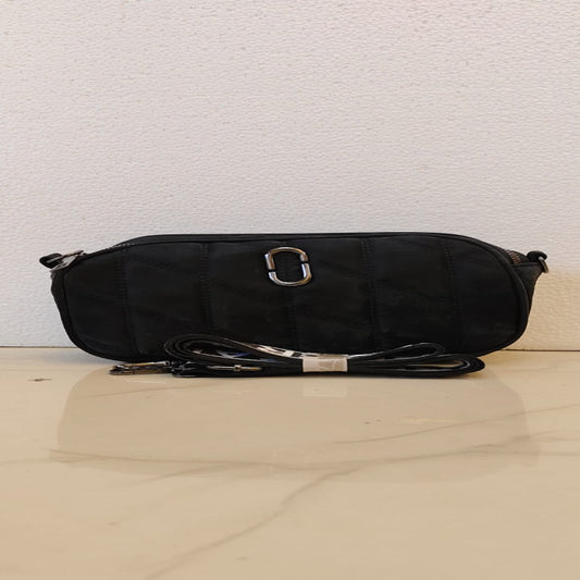 BLACK  QUILTED MINI SLING BAG