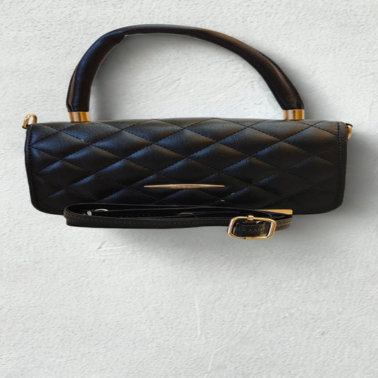 ELEGANT BLACK QUILTED HANDBAG