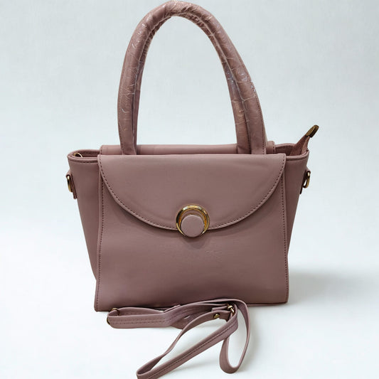 ELEGANT  PINK FAUX LEATHER HANDBAG
