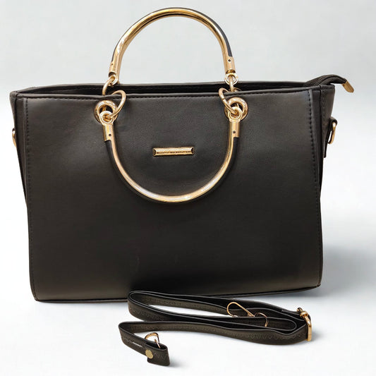 BLUSH PINK FAUX  LEATHER HANDBAG